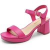 image:imageDREAM PAIRS Womens Platform Heels Block Chunky Open Toe Ankle Strap Heel Fashion Wedding Party Dress Sandals ShoesHot Pink