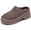 image:imageDREAM PAIRS Womens Platform Mules Faux Suede Slip on Memory Foam NonSlip Lightweight Closed Toe Clogs Slippers ShoesTaupe