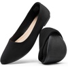 image:imageDREAM PAIRS Womens Pointed Toe Flats Comfortable Flexible Cushioned Slip On Business Work Office Casual Suede Ballet Flats Dress ShoesBlack