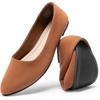 image:imageDREAM PAIRS Womens Pointed Toe Flats Comfortable Flexible Cushioned Slip On Business Work Office Casual Suede Ballet Flats Dress ShoesBrown
