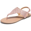 image:imageDREAM PAIRS Womens Rhinestone Casual Wear Cute Gladiator Flat Sandals Beach Dressy TStrap Thong SandalsPink
