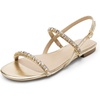 image:imageDREAM PAIRS Womens Rhinestone Sandals Open Toe Casual Dressy Sparkly Comfortable Flat Summer ShoesGold