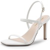 image:imageDREAM PAIRS Womens Slingback Heels High Stilettos Open Square Toe Ankle Strap Pumps Sexy Comfort Strappy Dress Shoes Wedding Bridal Heeled SandalsWhitepu