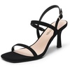 image:imageDREAM PAIRS Womens Slingback Heels Square Open Toe Strappy Sandals Ankle Strap High Heeled Dressy ShoesBlacknubuck