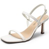 image:imageDREAM PAIRS Womens Slingback Heels Square Open Toe Strappy Sandals Ankle Strap High Heeled Dressy ShoesWhite
