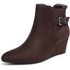 image:imageDREAM PAIRS Womens Wedge Ankle Boots Fall Low Heel Short Booties ShoesBrown