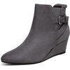 image:imageDREAM PAIRS Womens Wedge Ankle Boots Fall Low Heel Short Booties ShoesGrey