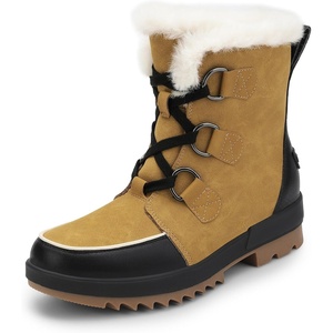 image:imageDREAM PAIRS Ankle Winter Boots for Women Snow Boots AntiSlip Resistant Classic Warm Faux Fur Lined Lace Up for Outdoor Hiking WalkingChestnutBlack