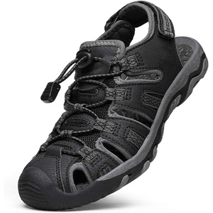 image:imageDREAM PAIRS Boys Girls Summer Outdoor Athletic Sport Sandals Walking Water Hiking Hook and Loop Adjustable Multicolor for ToddlerLittleBig KidsBlackDarkGrey