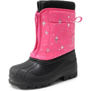 image:imageDREAM PAIRS Boys Girls Waterproof Winter Snow Boots for LittleBig KidsFuchsiaMulti