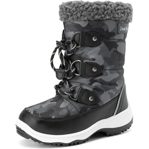 image:imageDREAM PAIRS Boys Snow Boots Camouflage Slip Resistant Faux Fur Lined Winter Shoes for LittleBig KidBlackWhite
