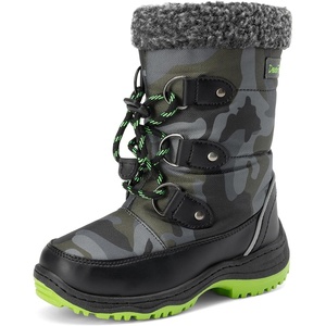 image:imageDREAM PAIRS Boys Snow Boots Camouflage Slip Resistant Faux Fur Lined Winter Shoes for LittleBig KidCamoGreen