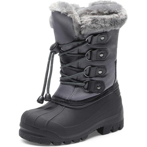 image:imageDREAM PAIRS Boys amp Girls Waterproof Winter Snow Boots for Little KidBig KidGrey