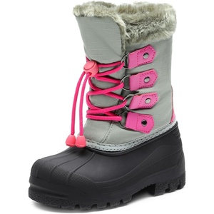 image:imageDREAM PAIRS Boys amp Girls Waterproof Winter Snow Boots for Little KidBig KidGreyFuchsia