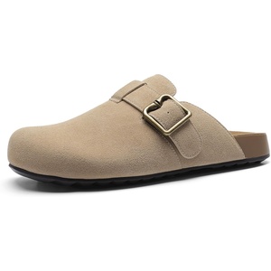 image:imageDREAM PAIRS Clogs for Women Suede Mules Wide Toe Shoes Wide Width Slip On Comfortable Clogs with Lightweight Soft Footbed AntiSlip Outsole Arch SupportApricot