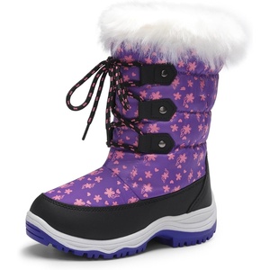 image:imageDREAM PAIRS Girls Snow Boots Warm Cozy AntiSlip Lightweight Mid Calf Faux Fur Lining Winter Shoes for LittleBig KidsPurple