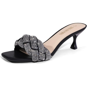 image:imageDREAM PAIRS Heels for Women Rhinestone Open Toe Low Kitten Heels Sexy Stilettos Heels Pump Sandals Party Evening Prom Dance Dress ShoesBlackRhinestone