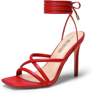 image:imageDREAM PAIRS Heels for Women Strappy High Stiletto Lace Up Heeled Sandals Square Open Toe Heels for Prom Party DatingRedpu