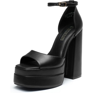 image:imageDREAM PAIRS High Heels Chunky Block Platform Heels for Women Ankle Strap Sexy Open Square Toe Heels Dressy Pumps SandalsBlack