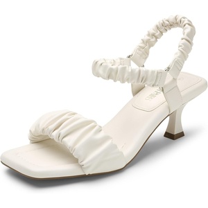 image:imageDREAM PAIRS Kitten Heels for Women Comfortable Low Heels Sandals Suqare Open Toe Cute Wedding Party Evening Prom Dance Strap Dress Pump Sandals ShoesWhite