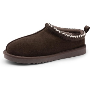 image:imageDREAM PAIRS Mens Fuzzy Cozy Slippers Genuine Suede Indoor Outdoor Home Comfy Winter Slip On Cute Warm Memory Foam Furry Shoes FuzzyEasyBrown