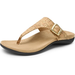 image:imageDREAM PAIRS Orthotic Thong Sandals for Women Arch Support Flip Flops Comfortable Lightweight Slip On Sandals for Walking Casual Summer Everyday WearGoldcork