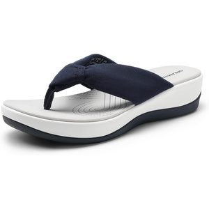 image:imageDREAM PAIRS Platform Flip Flops for Women Cushioned Thong Sandals with Soft Eva Foam Insole Lightweight Lycra fabric Comfort Dressy Slides Slippers for Summer BeachNavy