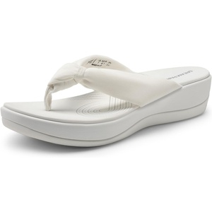 image:imageDREAM PAIRS Platform Flip Flops for Women Cushioned Thong Sandals with Soft Eva Foam Insole Lightweight Lycra fabric Comfort Dressy Slides Slippers for Summer BeachWhite
