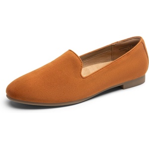 image:imageDREAM PAIRS Round Toe Flats for Women Dressy Comfortable SlipOn Dress Business Casual Office Work Shoes for WomenBrownsuede