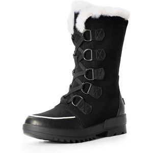 image:imageDREAM PAIRS Snow Winter Boots for Women Resistant Warm MidCalf Boots Faux Fur Lined Lace Up Antislip Outdoor Hiking BootiesBlack