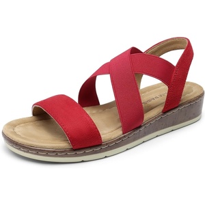 image:imageDREAM PAIRS Womens Ankle Strap Low Wedge SandalsRed