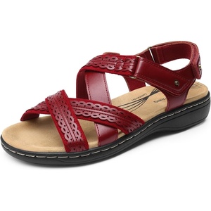 image:imageDREAM PAIRS Womens Arch Support Sandals Comfortable Open Toe Dress Flats Walking Sandals For SummerRed