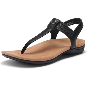 image:imageDREAM PAIRS Womens Arch Support TStrap Sandals Comfortable Orthotic Flat Sandals Thong Sandals for Casual Summer WalkingBlack