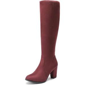 image:imageDREAM PAIRS Womens Chunky Heel Knee High BootsBurgundy