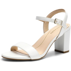 image:imageDREAM PAIRS Womens Chunky Heels Block Round Open Toe Ankle Strap Heel Fashion Wedding Party Comfort Dress Sandals ShoesWhite