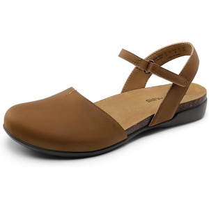 image:imageDREAM PAIRS Womens Closed Toe Sandals Arch Support Comfort Cork Footbed Flat Sandals Summer ShoesBrown