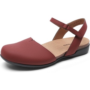 image:imageDREAM PAIRS Womens Closed Toe Sandals Arch Support Comfort Cork Footbed Flat Sandals Summer ShoesBurgundy