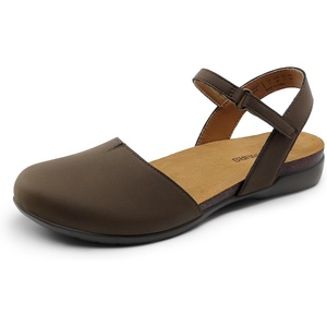 image:imageDREAM PAIRS Womens Closed Toe Sandals Arch Support Comfort Cork Footbed Flat Sandals Summer ShoesDark Brown