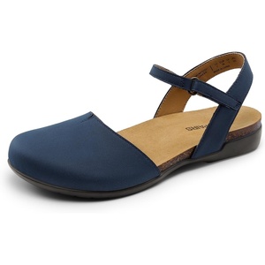 image:imageDREAM PAIRS Womens Closed Toe Sandals Arch Support Comfort Cork Footbed Flat Sandals Summer ShoesNavy