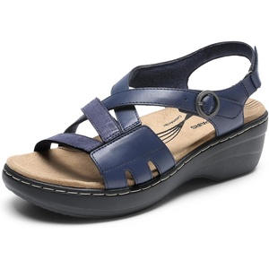 image:imageDREAM PAIRS Womens Comfortable Arch Support Wedge Sandals Open Toe Summer Walking ShoeNavy