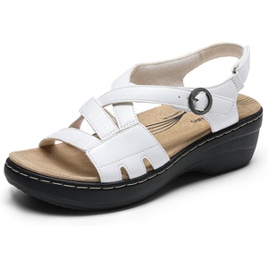 image:imageDREAM PAIRS Womens Comfortable Arch Support Wedge Sandals Open Toe Summer Walking ShoeWhite