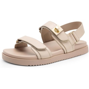 image:imageDREAM PAIRS Womens Comfortable Open Toe Flat Sandals Fashion One Band Summer Dessy SandalsBeigepu