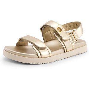 image:imageDREAM PAIRS Womens Comfortable Open Toe Flat Sandals Fashion One Band Summer Dessy SandalsGoldmetallic