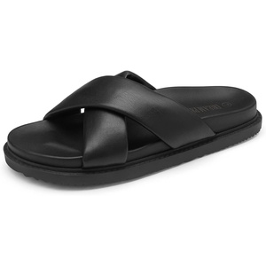 image:imageDREAM PAIRS Womens Crisscross Open Toe Slide Sandals Flat Comfort Slip on SandalsBlack