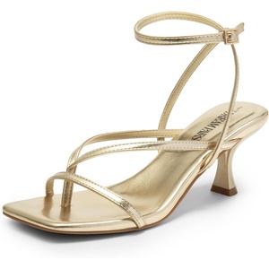 image:imageDREAM PAIRS Womens Dressy Kitten Heel Sandals Sylvestra Strappy Open Square Toe Heels with Ankle Strap for Wedding Guest Parties and Special OccasionsGoldpu