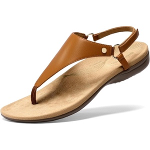 image:imageDREAM PAIRS Womens Flat Sandals Arch Support Orthopedic Comfortable Soft Cushion Summer TStrap Walking Thong SandalsTanpu