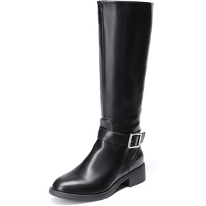 image:imageDREAM PAIRS Womens Knee High Riding Boots Comfortable Low Chunky Heel Side Zipper Round Toe Casual Classic RanchingBlackoil Skin