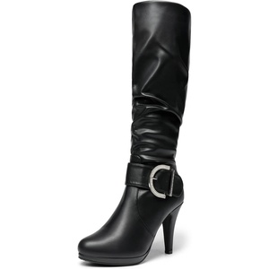 image:imageDREAM PAIRS Womens KneeHigh Stiletto Boots Black Fashion amp Classic Dress Boots