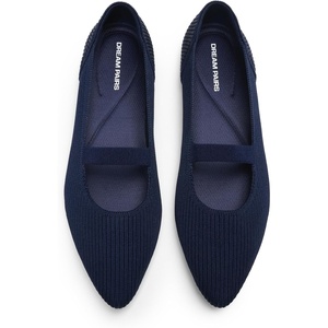 image:imageDREAM PAIRS Womens Knit Ballet Flats Pointed Toe Comfortable Dressy Flats for Work Office Shoes Mary Jane FlatsNavy