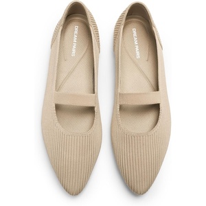 image:imageDREAM PAIRS Womens Knit Ballet Flats Pointed Toe Comfortable Dressy Flats for Work Office Shoes Mary Jane FlatsNude